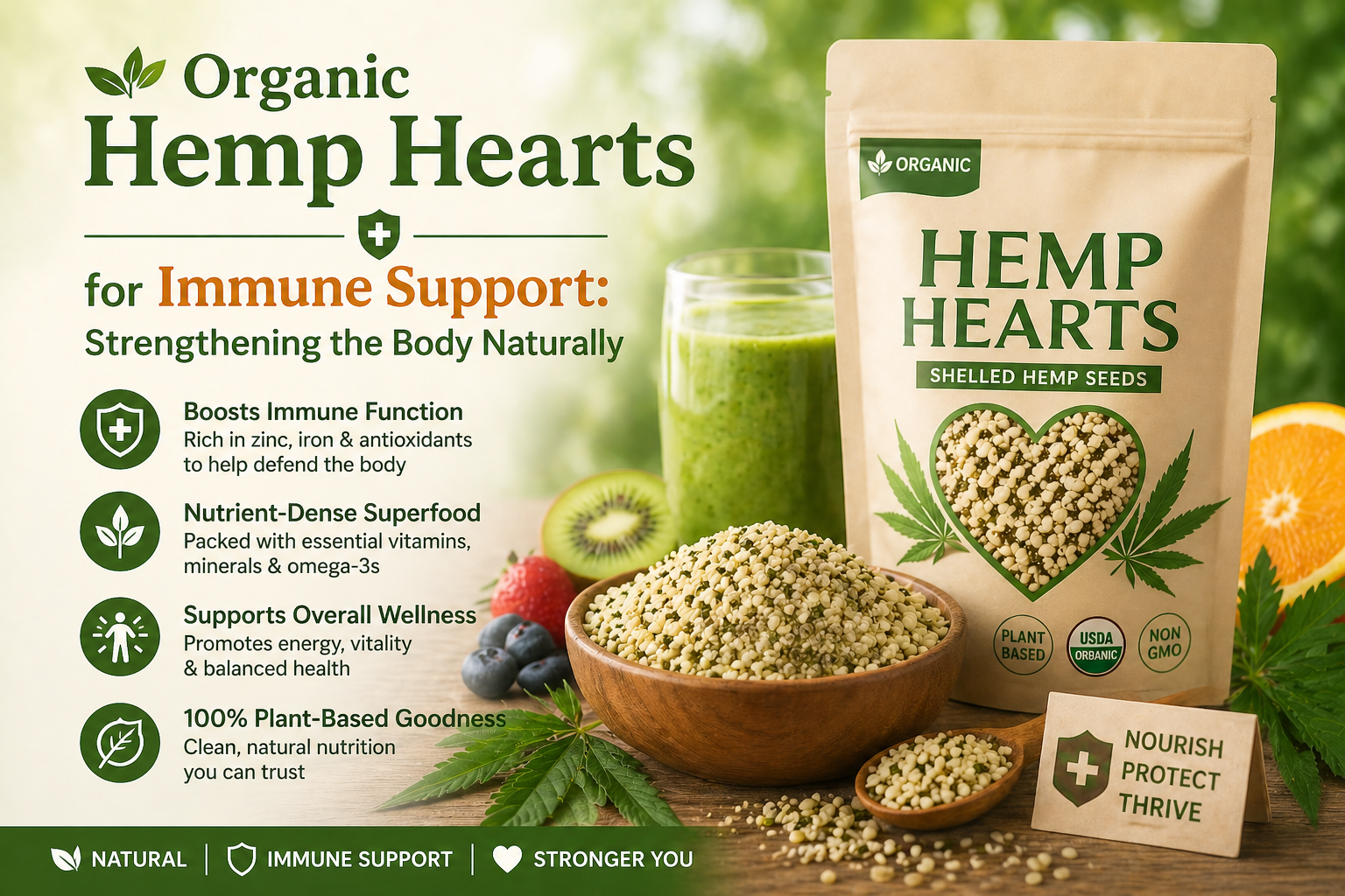 Organic Hemp Hearts for Immune Support: Strengthening the Body Naturally 2 Organic Hemp Hearts for Immune Support Strengthening the Body Naturally