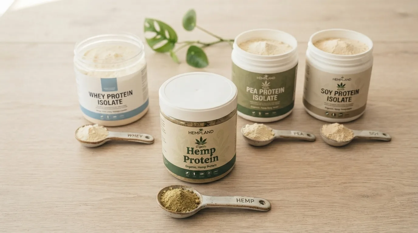 Hemp Protein vs Whey vs Pea vs Soy: A Complete Plant Protein Comparison 8 Hemp Protein vs Whey vs Pea vs Soy A Complete Plant Protein Comparison
